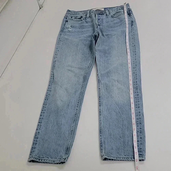 Denim Forum The Ex Boyfriend High Waisted Tapered Relaxed Mid Blue Wash - Picture 4 of 15